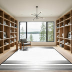 Dynamic Black Speed Lines Rug