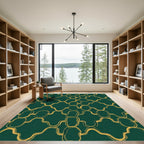 Emerald Gold Organic Lattice Rug