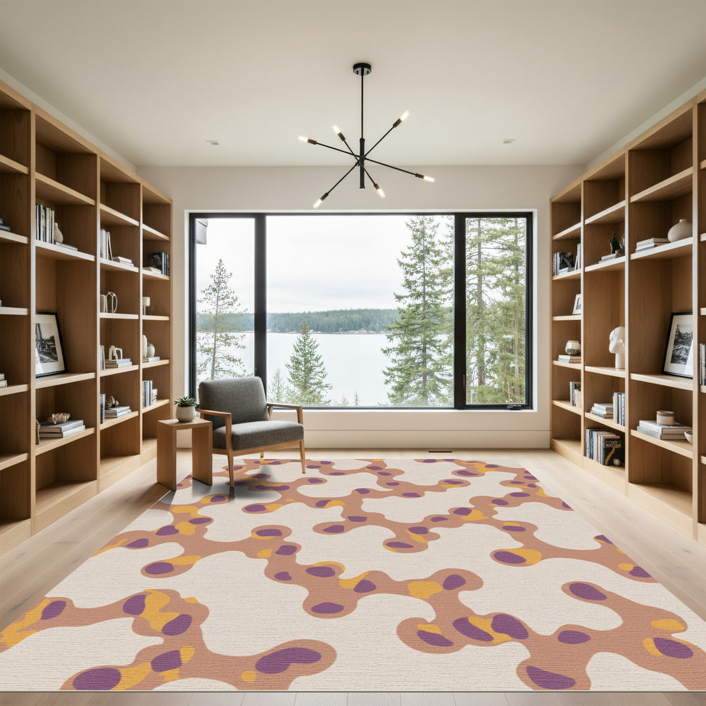 Abstract Organic Coral Shape Rug