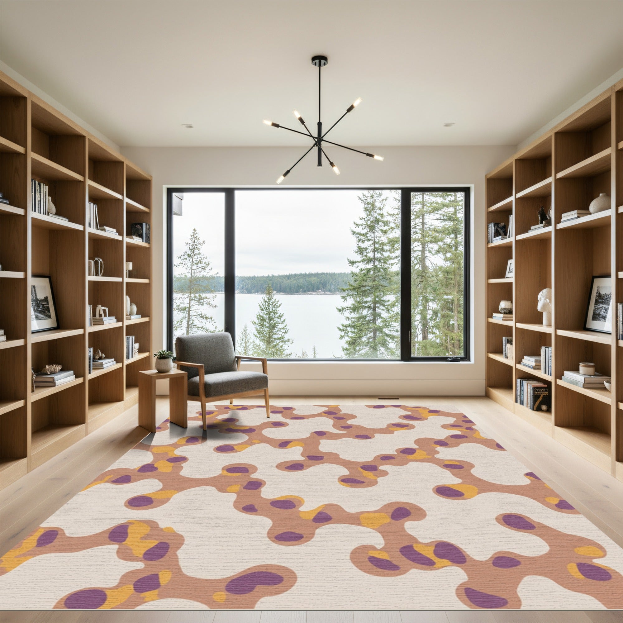 Abstract Organic Coral Shape Rug