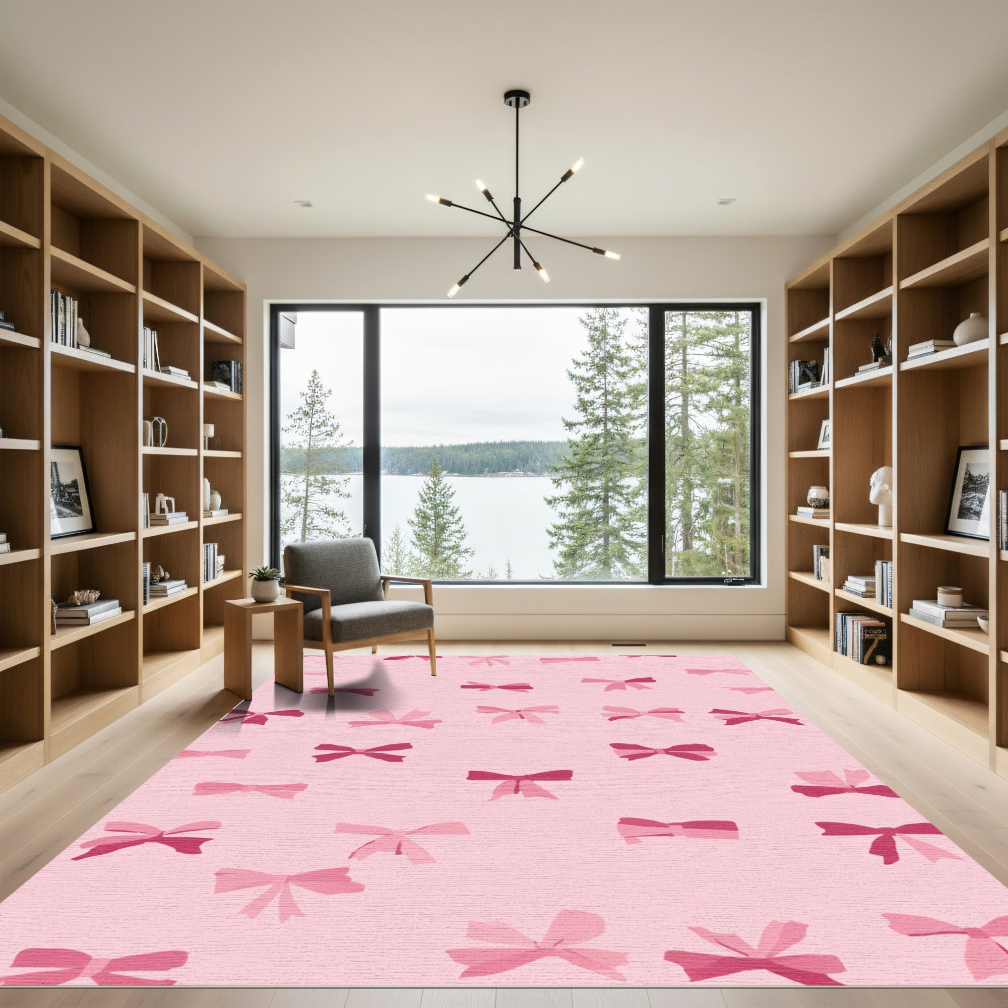 Pink Bows All Over Rug