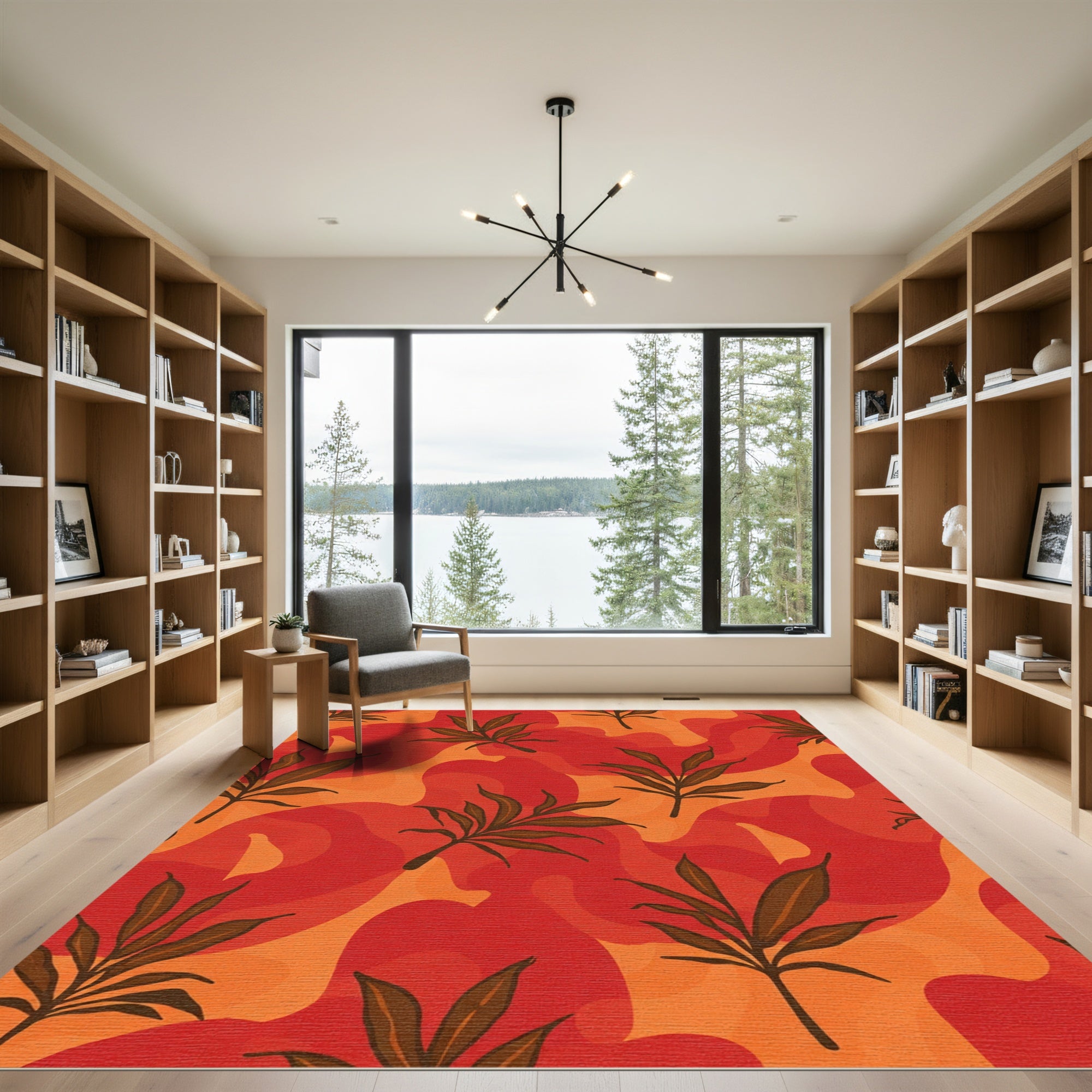 Warm Autumn Foliage Organic Waves Rug