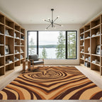 Earthy Swirl Woodgrain Stripes Rug