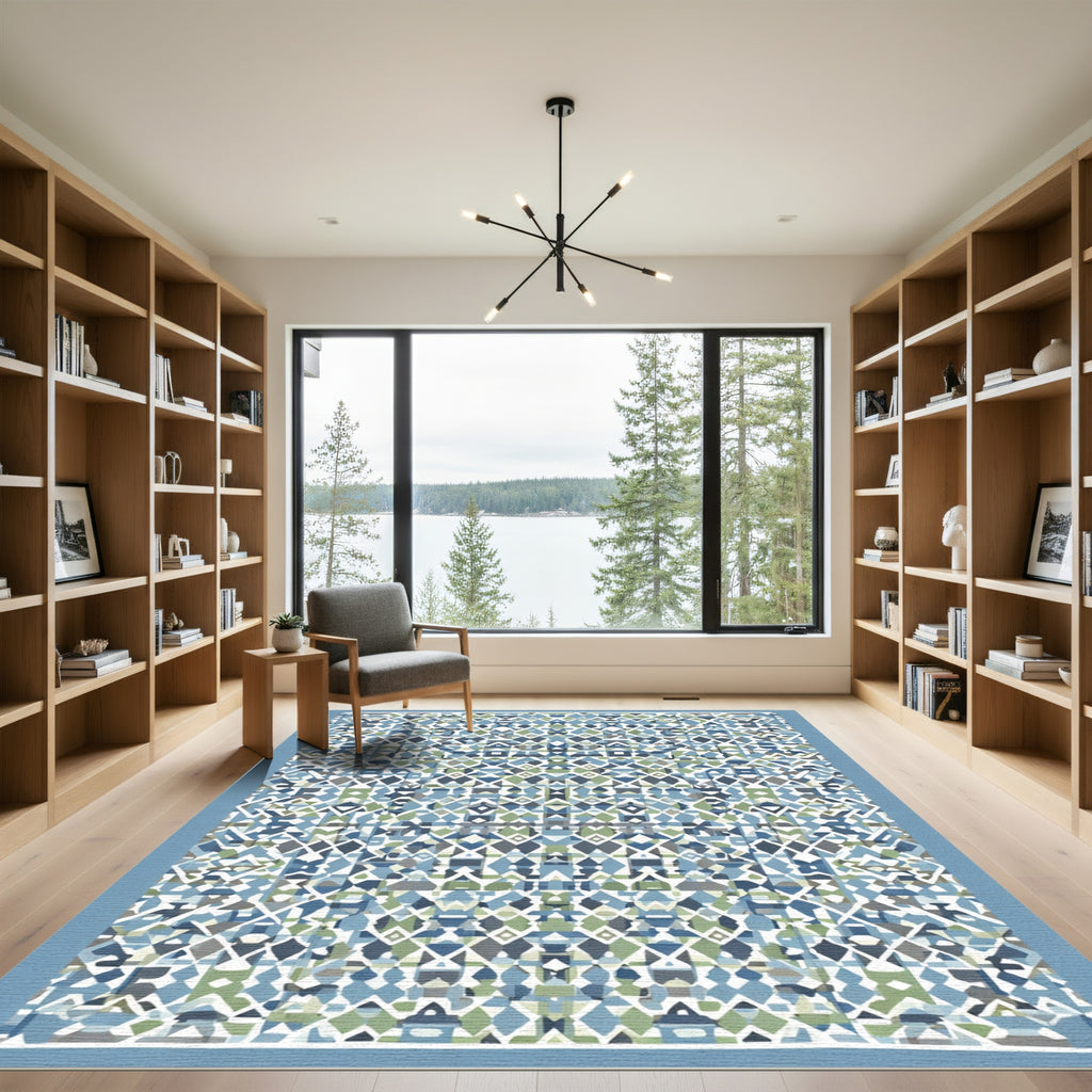 Abstract Geometric Mosaic Statement Rug
