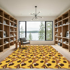 Brown And Gold Abstract Camouflage Rug