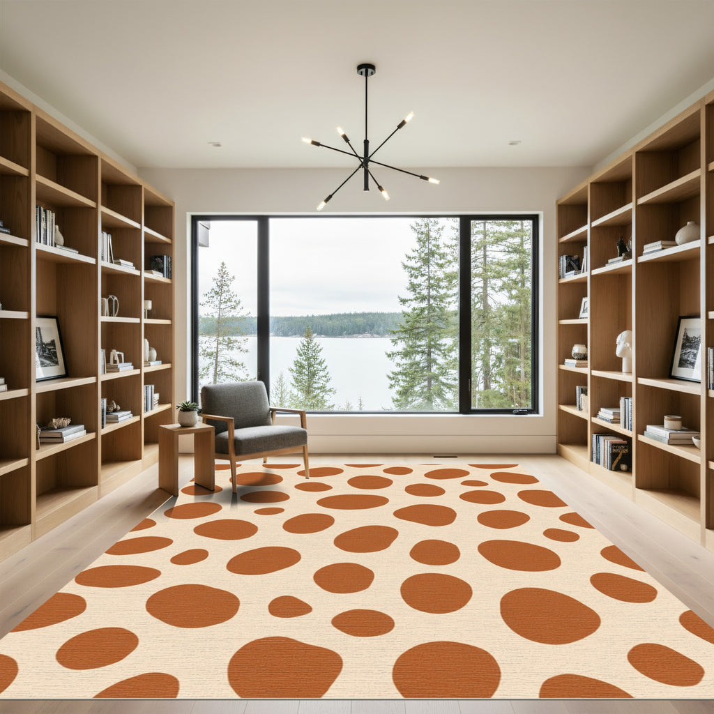 Terracotta Spotted Organic Forms Rug