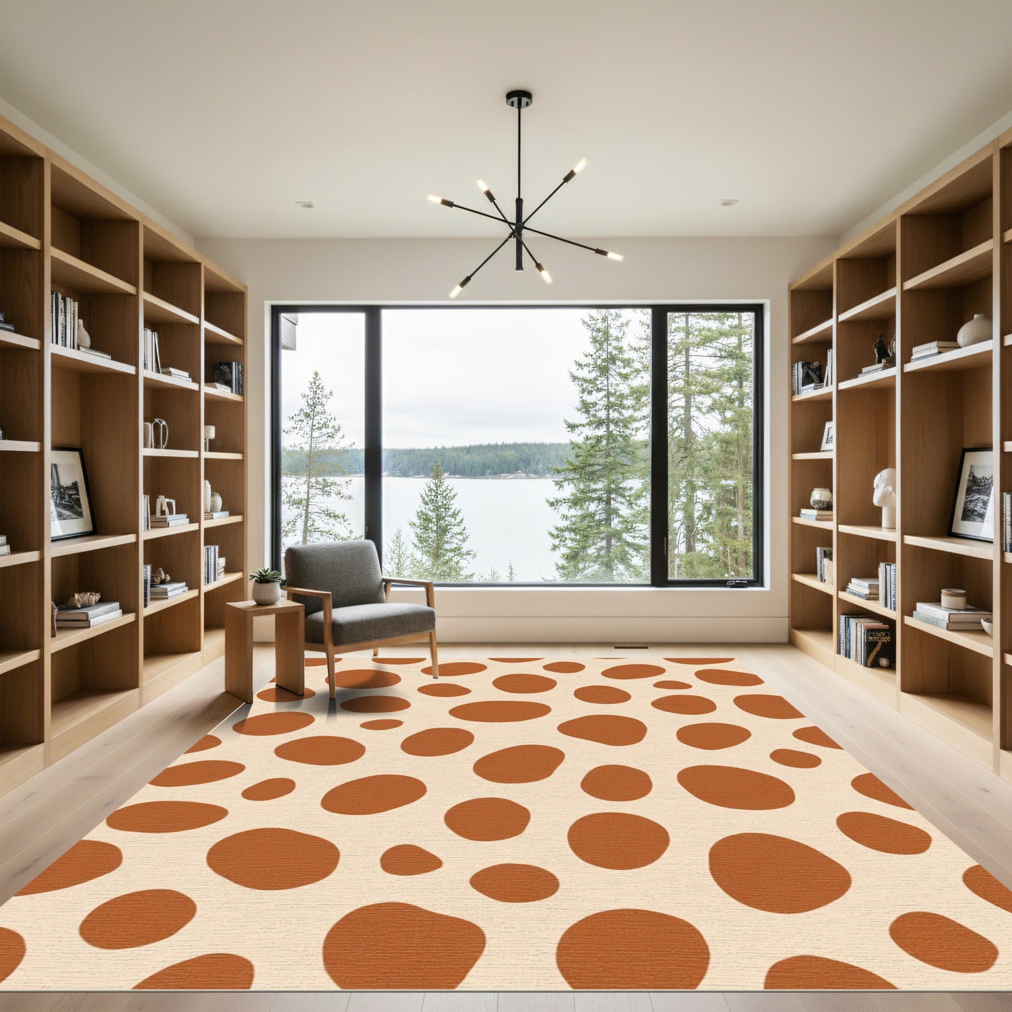 Terracotta Spotted Organic Forms Rug