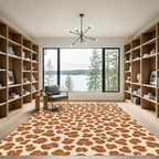 Terracotta Brown Abstract Spots Rug