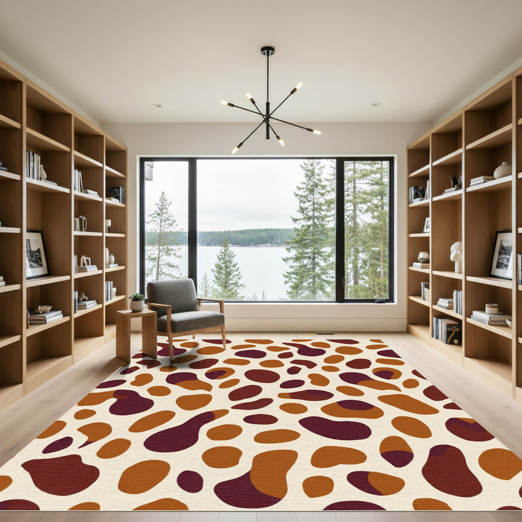 Terra Cotta Abstract Blob Medley Rug