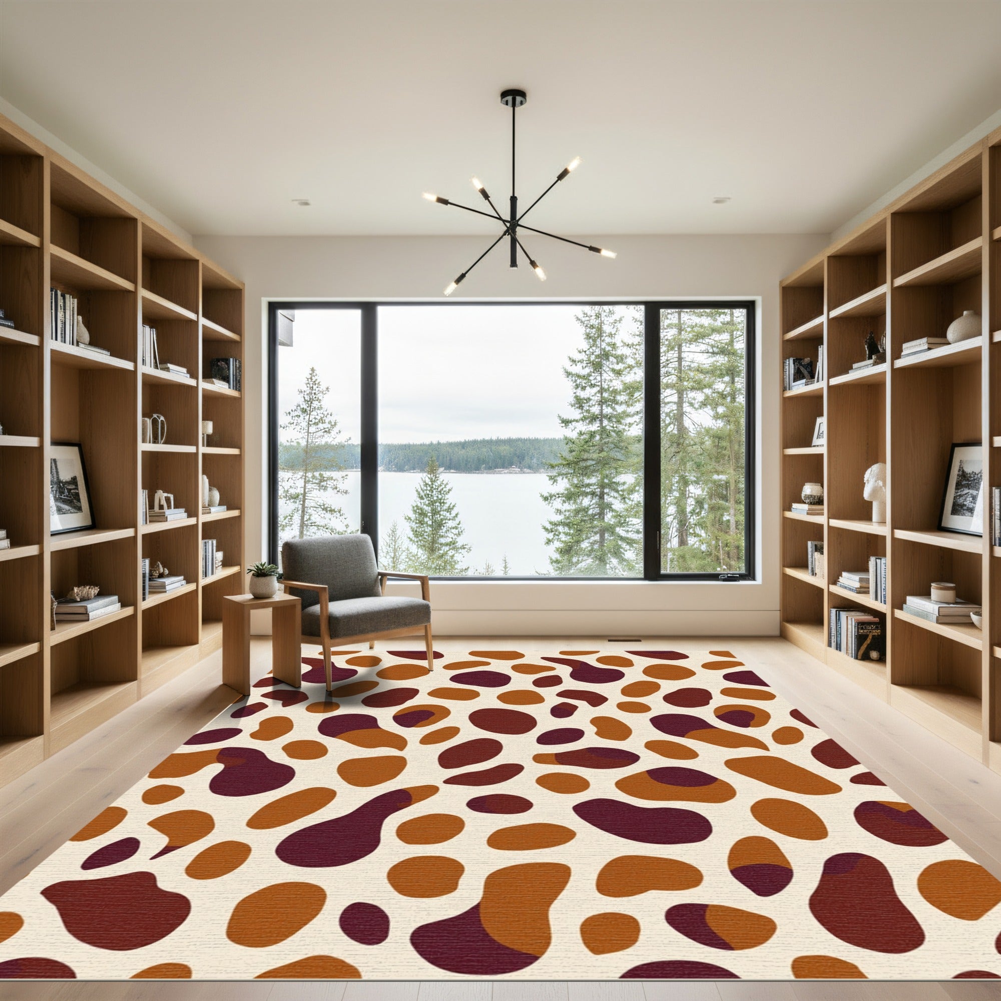 Terra Cotta Abstract Blob Medley Rug