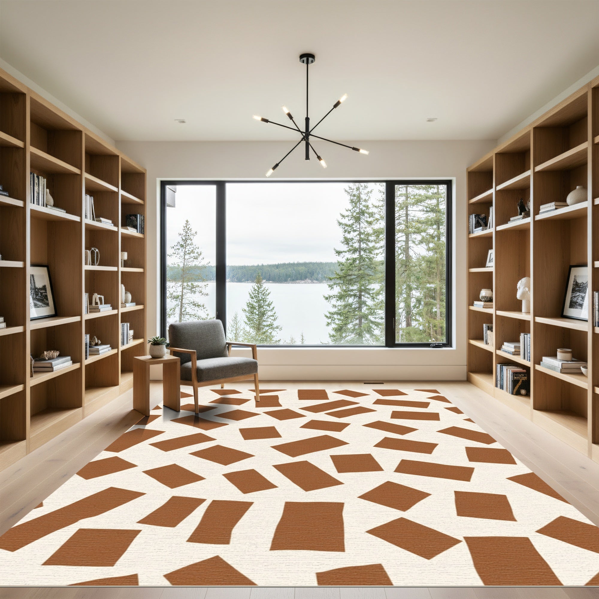 Terra Cotta Scattered Rectangles Rug
