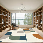 Mid-Century Modern Geometric Blocks Rug