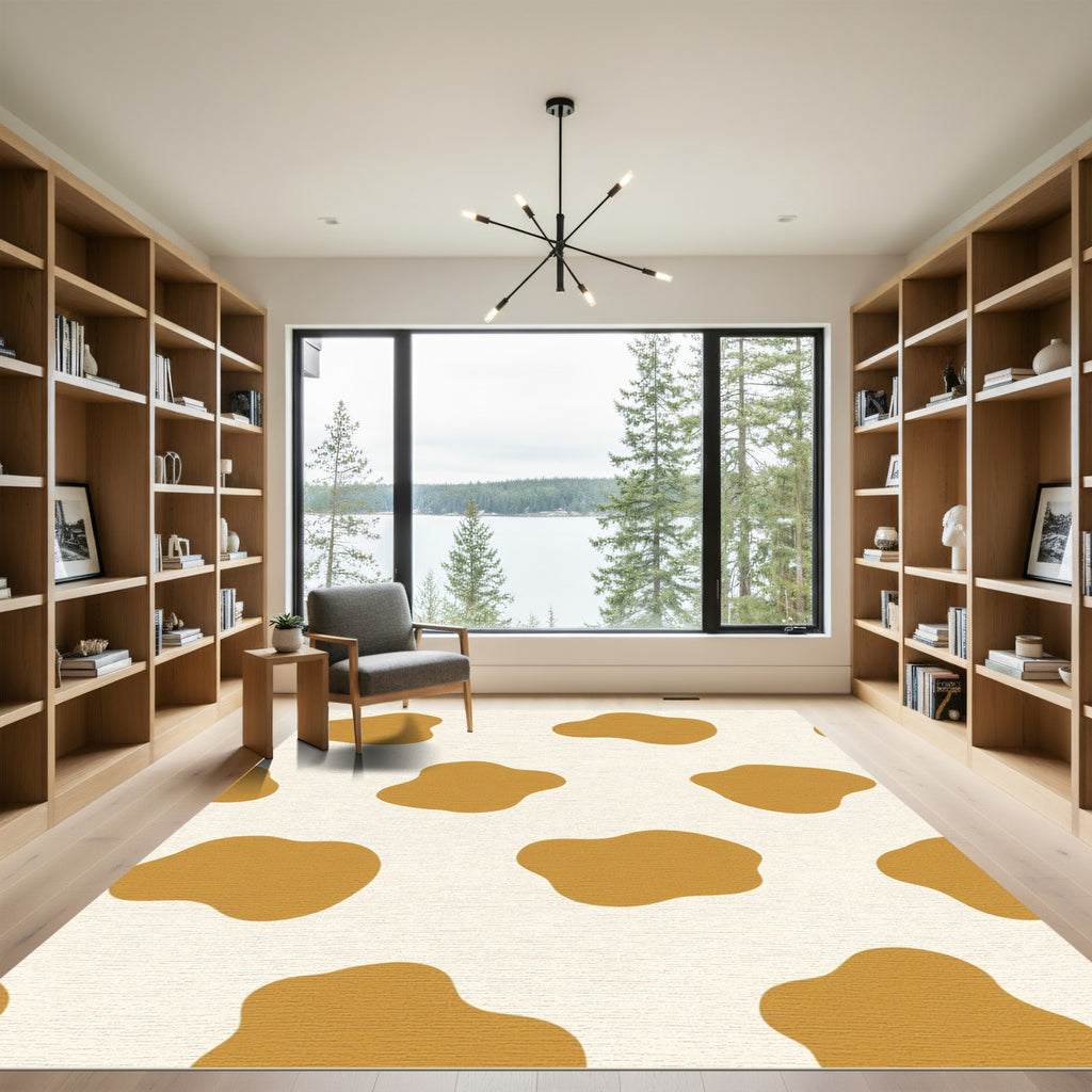 Ochre Spots Abstract Composition Rug