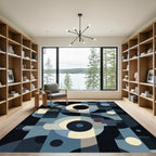 Abstract Geometric Circles and Squares Rug
