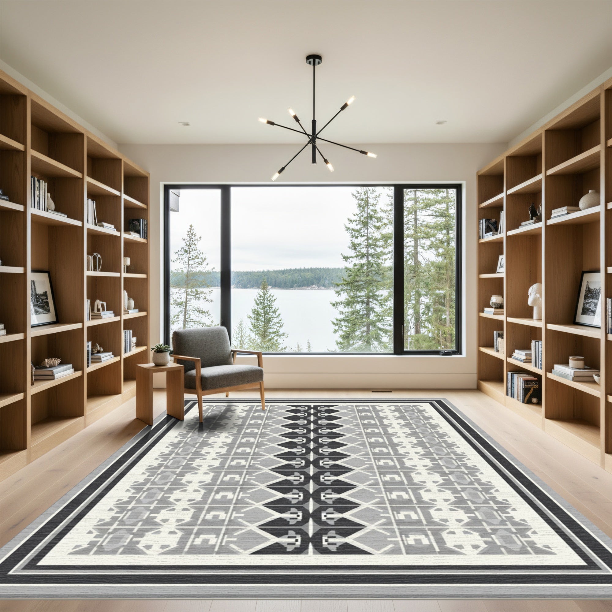 Monochromatic Geometric Bordered Abstract Rug