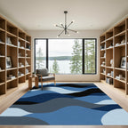 Deep Blue Wave Landscape Seamless Rug