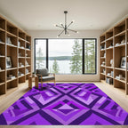 Vibrant Purple Geometric Diamond Rug