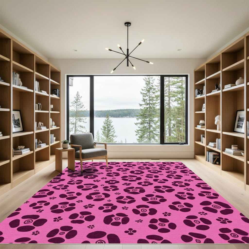 Pink And Plum Floral Bloom Collage Rug
