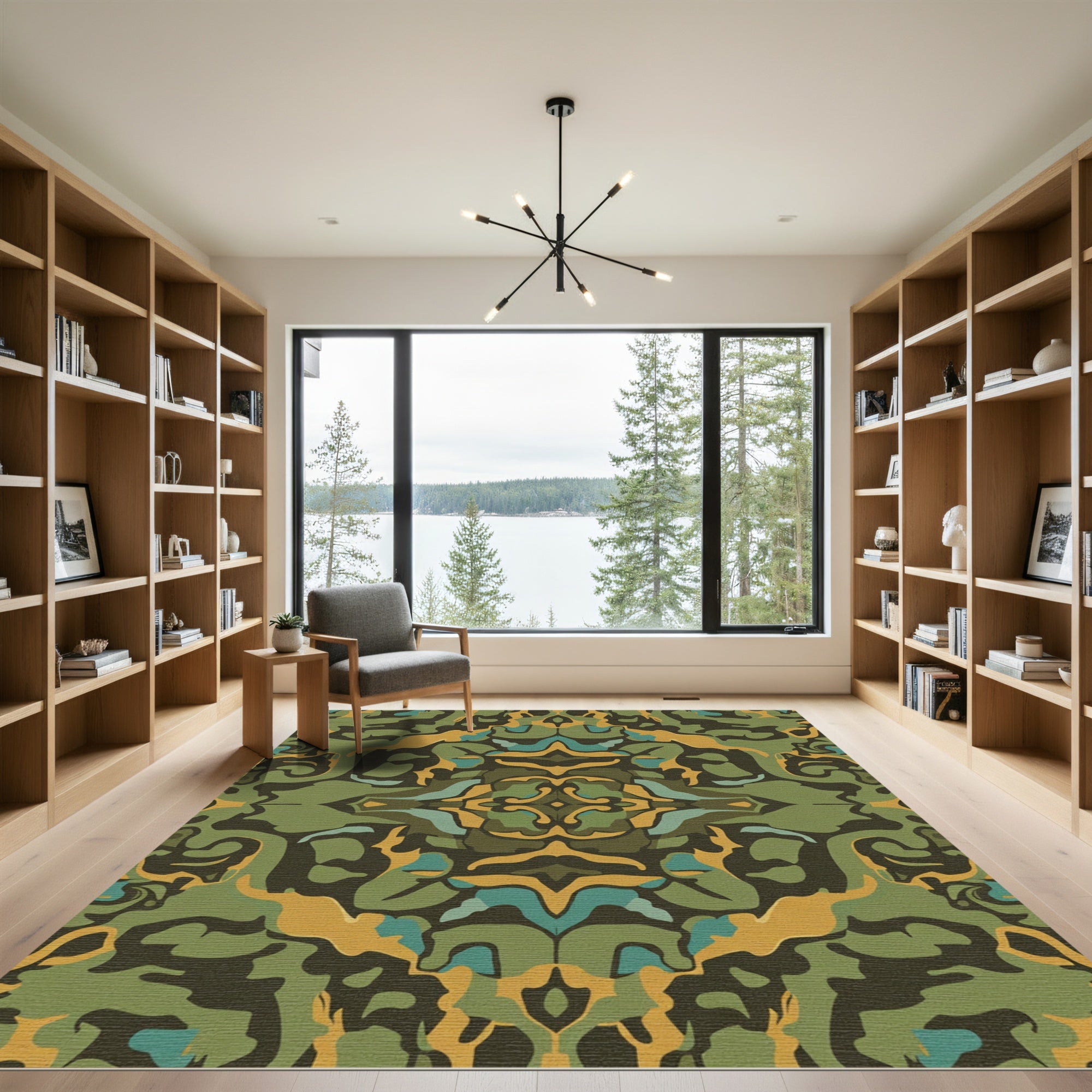 Camouflage Organic Flow Mosaic Rug