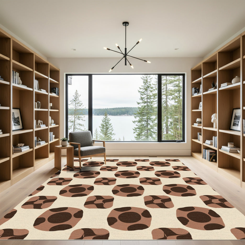 Chocolate Swirl Dot Arrangement Rug