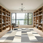 Modern Geometric Terracotta Shapes Rug