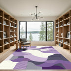 Abstract Purple Lavender Organic Shapes Rug