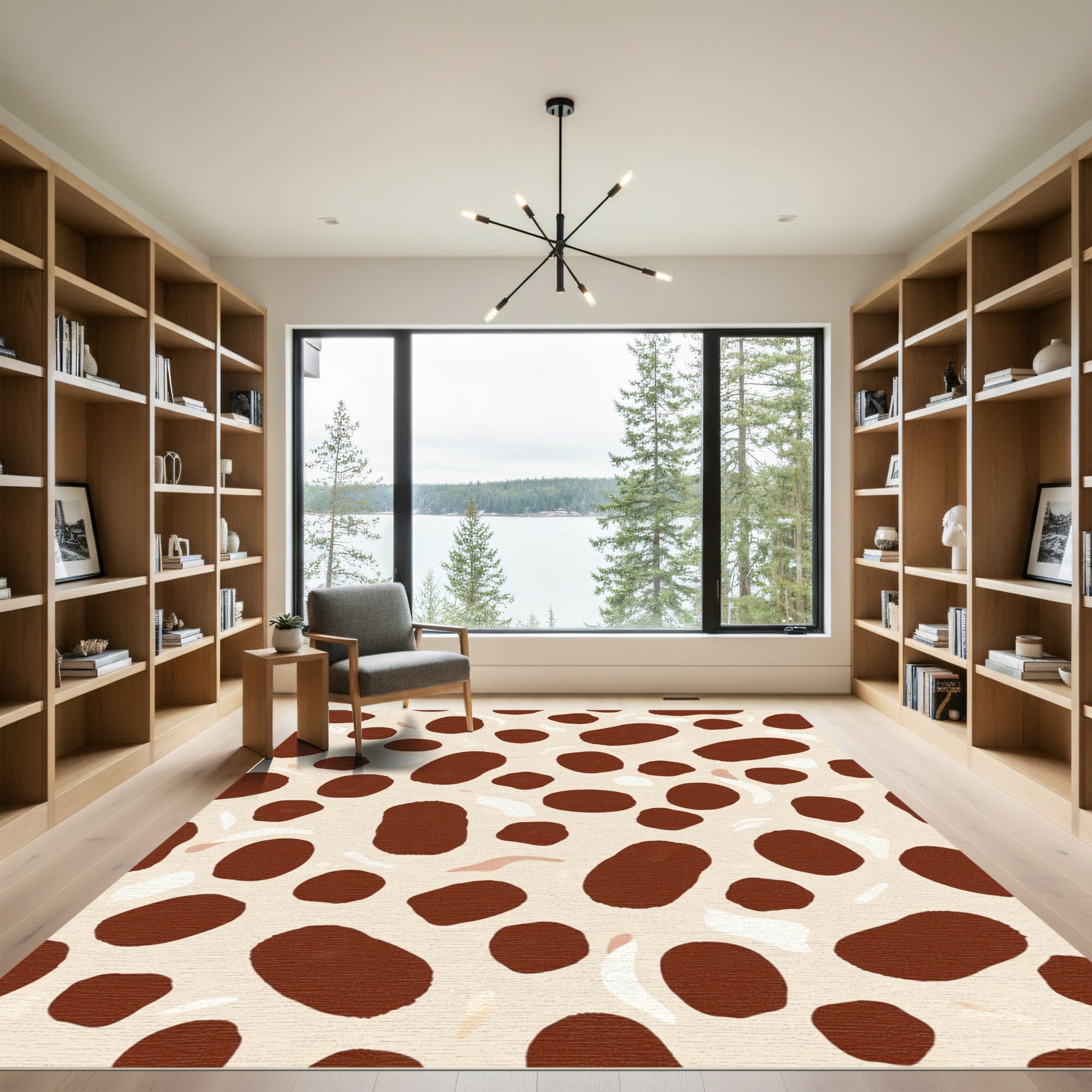 Brown Ochre Organic Dot Rug
