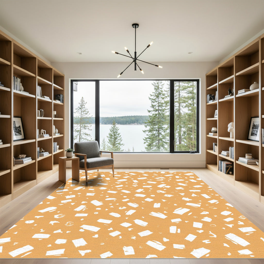 Terracotta White Speckled Brushstroke Rug