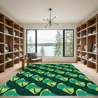 Emerald Abstract Organic Waves Rug