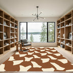 Brown Cream Irregular Spots Rug