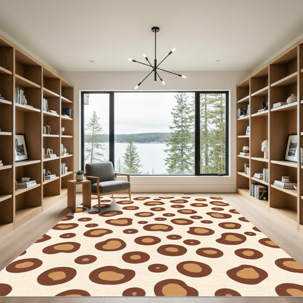 Chic Brown Leopard Spots Rug