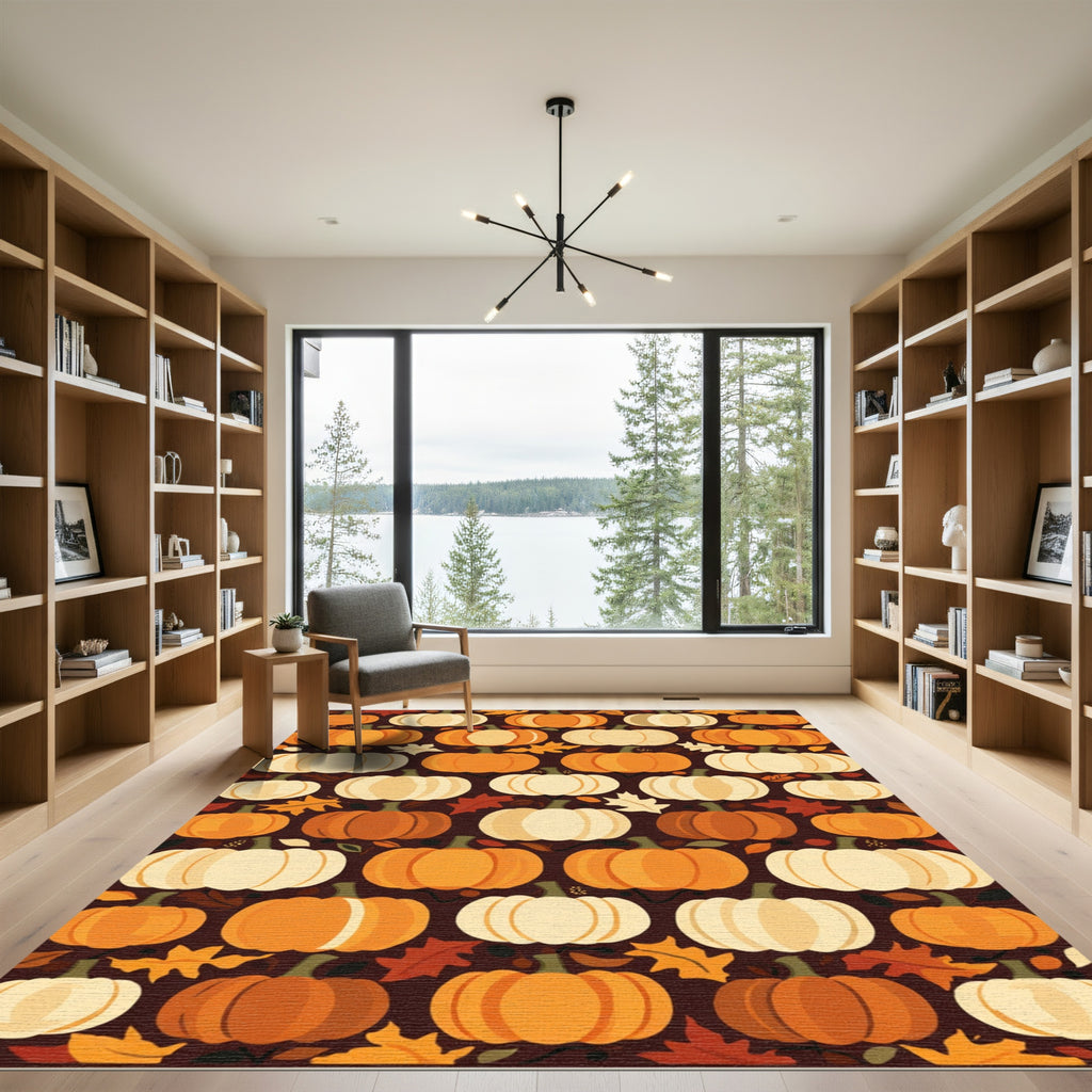 Autumn Pumpkin Patch Texture Rug