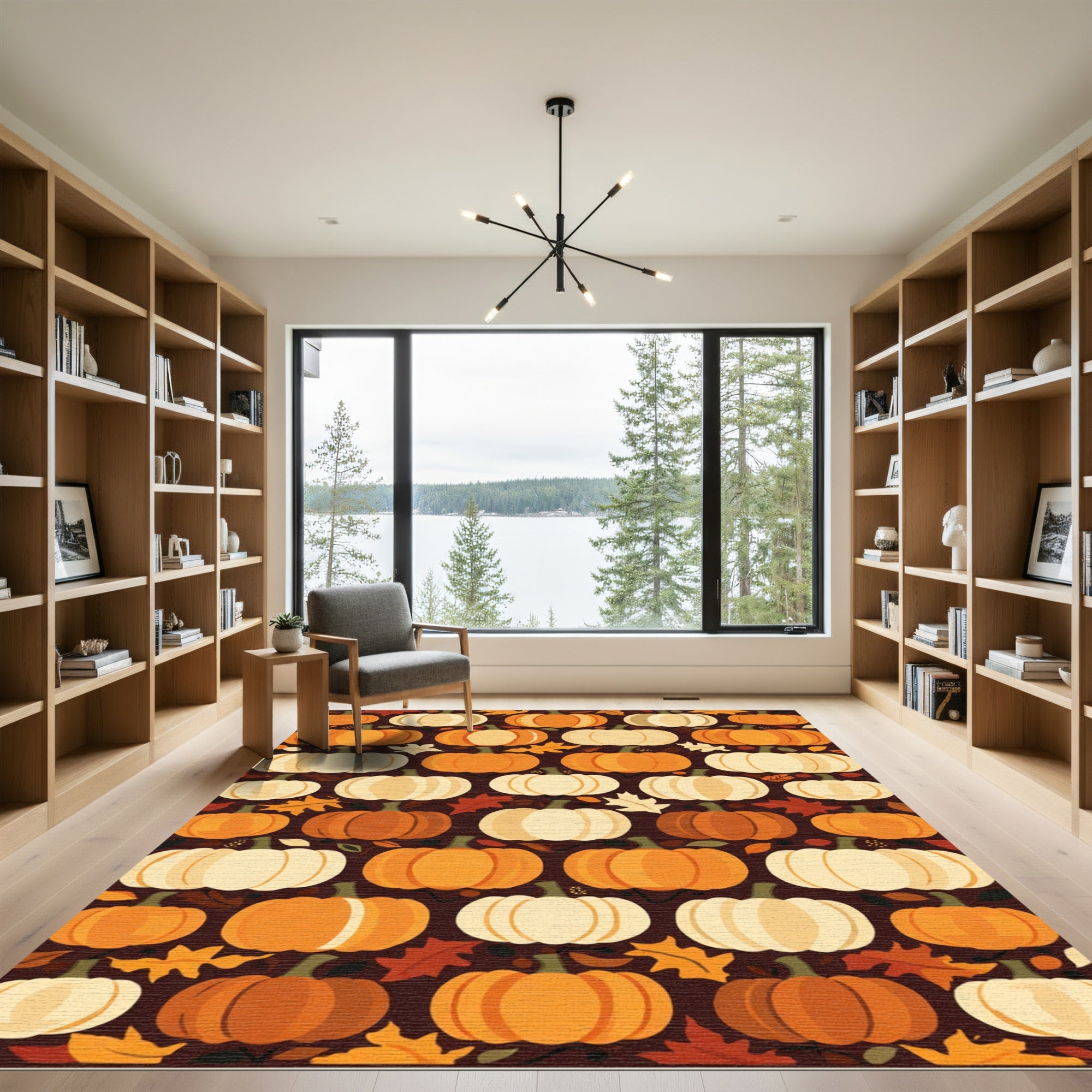 Autumn Pumpkin Patch Texture Rug