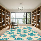 Teal Daisy Scatter Rug
