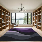 Deep Purple Gradient Wavy Layers Rug