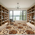 Tan Earthy Bloom Abstract Arrangement Rug