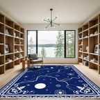 Celestial Blue Night Sky Stars Rug