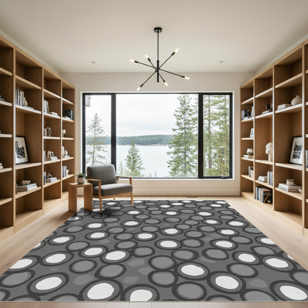 Gray and White Speckled Orb Arrangement Rug