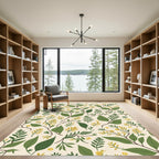 Botanical Branches Yellow Floral Rug