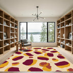 Earthy Red Spots Abstract Rug