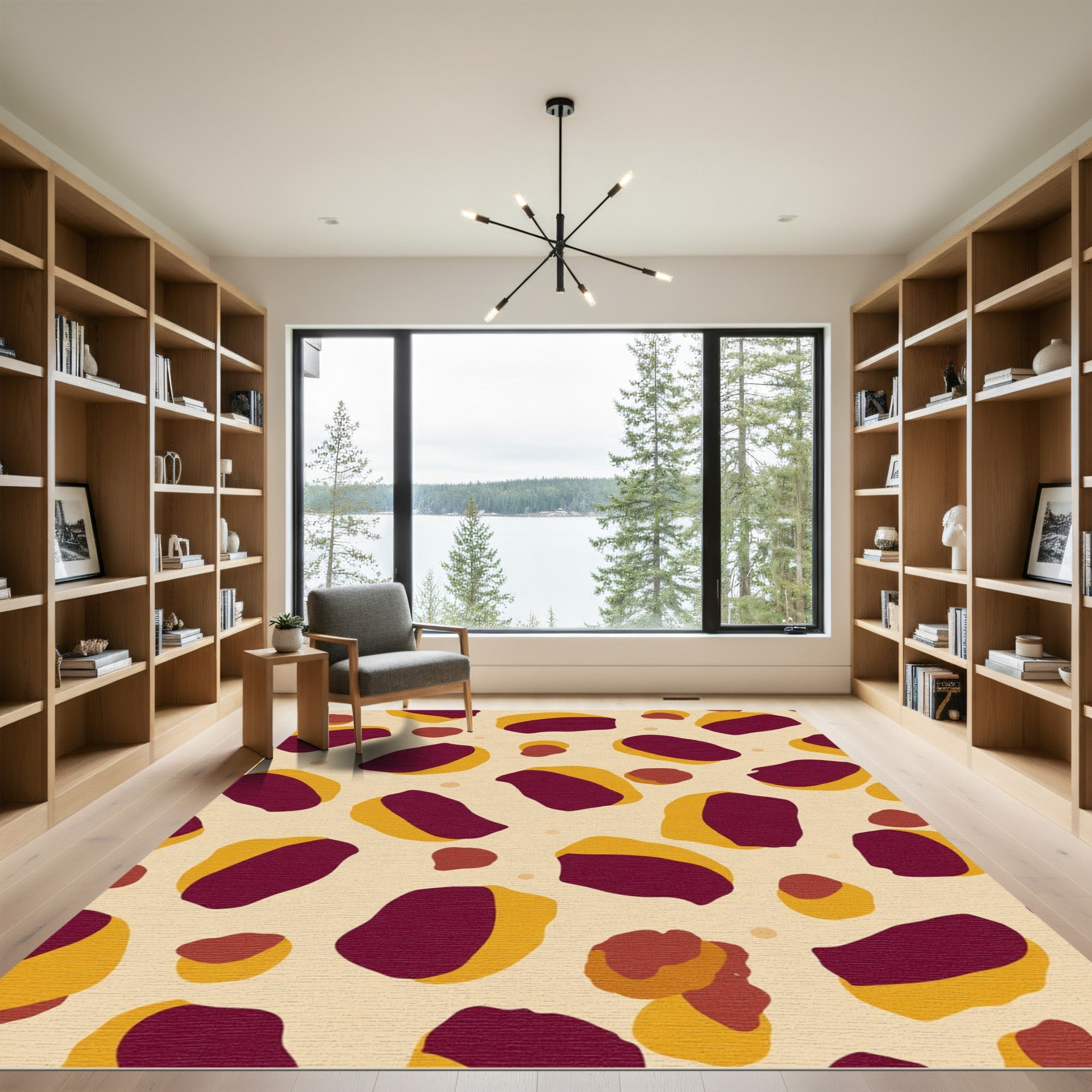 Earthy Red Spots Abstract Rug