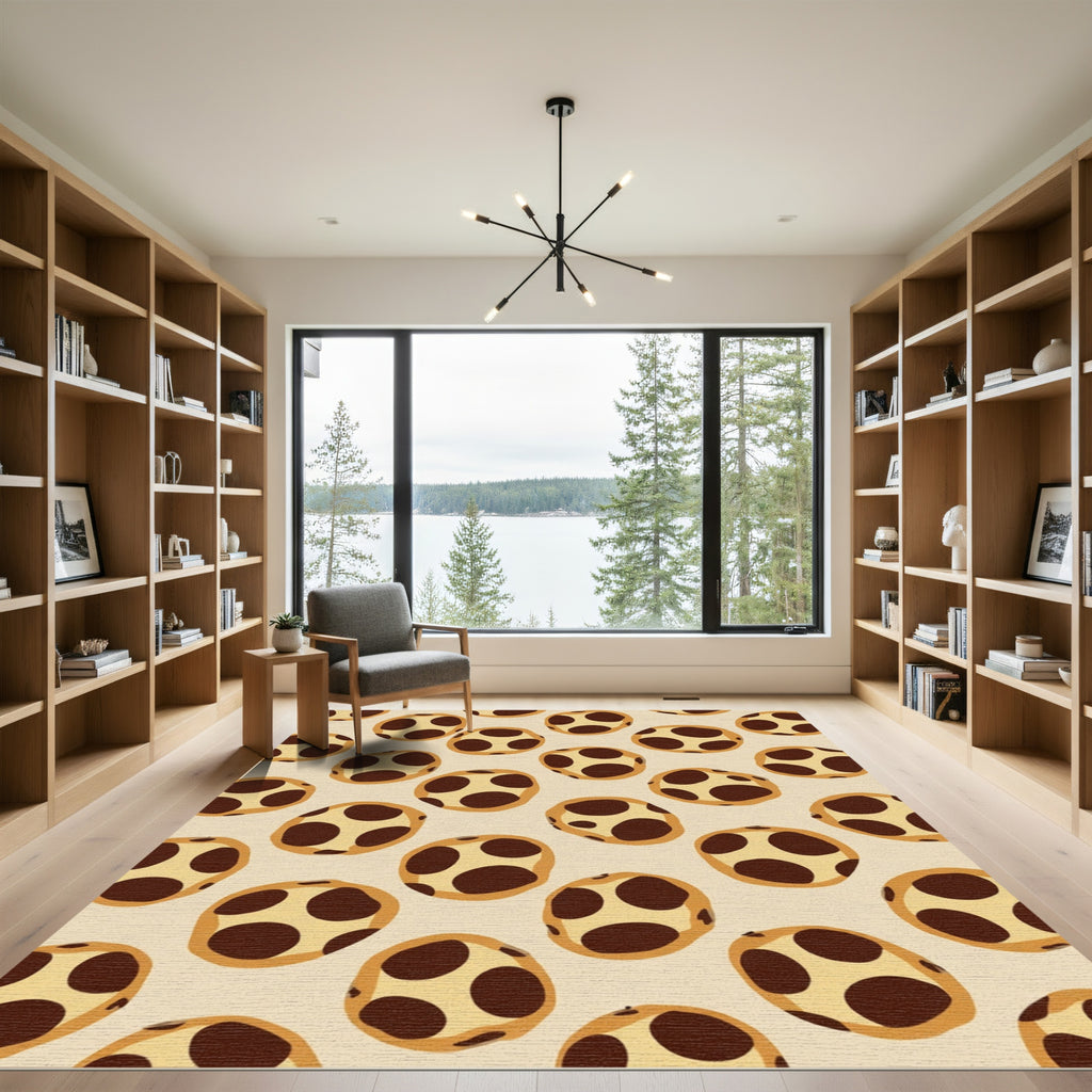 Beige Chocolate Chip Cookie Scatter Rug