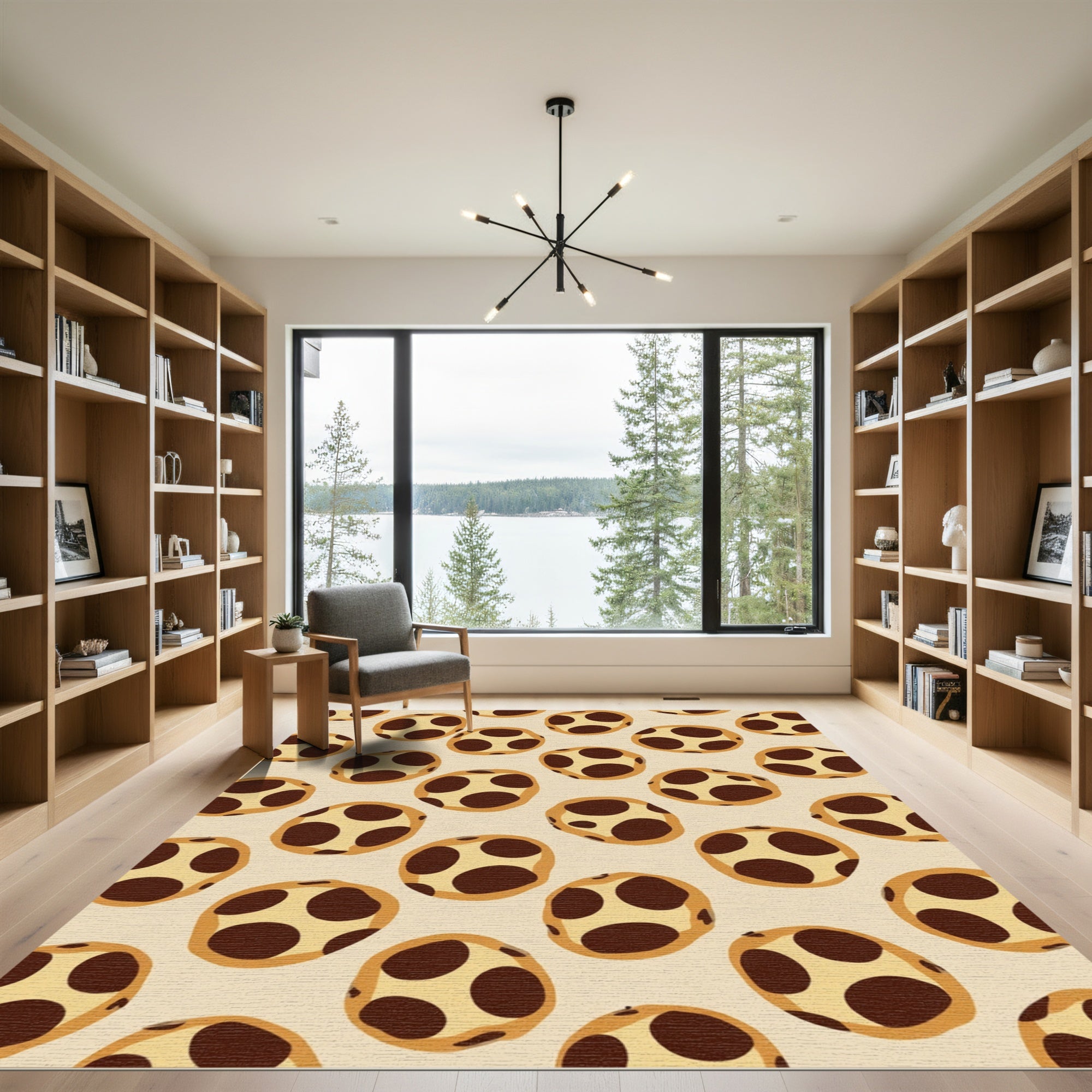 Beige Chocolate Chip Cookie Scatter Rug