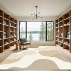 Earthy Toned Fluid Abstract Shapes Rug