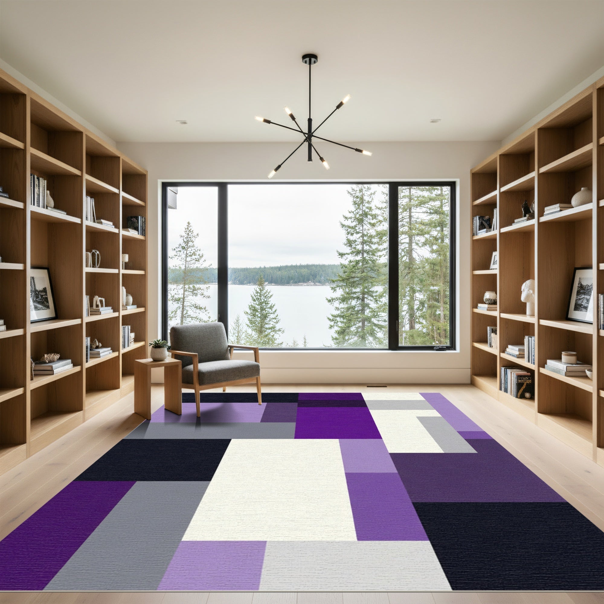Amethyst Modern Rectangular Blocks Rug