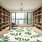 Forest Green Leafy Branches Rug