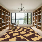 Brown Tan Abstract Animal Print Rug