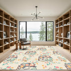 Pastel Floral Block Abstract Rug