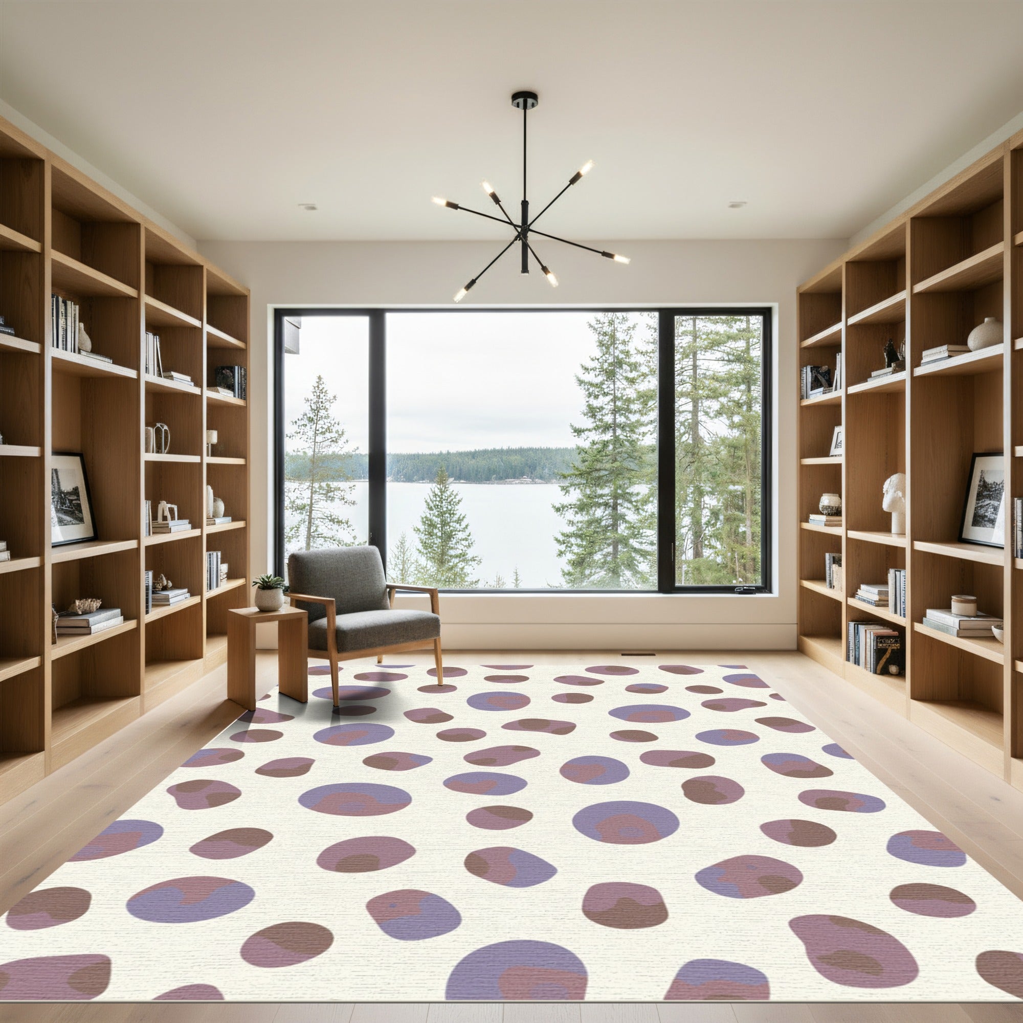 Mottled Lavender and Taupe Gumballs Rug