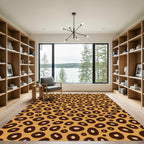 Golden Brown Spotted Animal Hide Rug